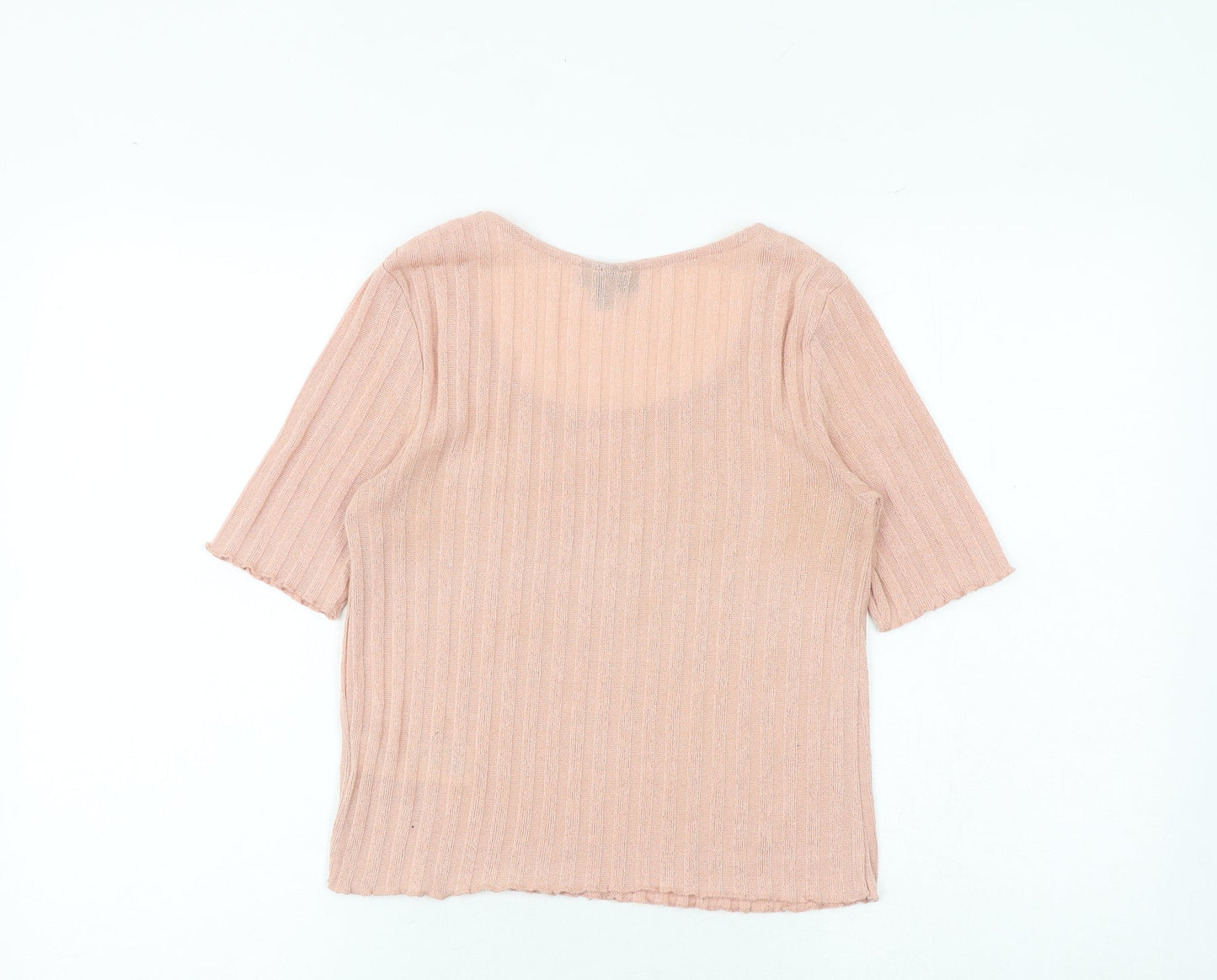 Womens UK Size 10 Topshop Pink Basic T-Shirt