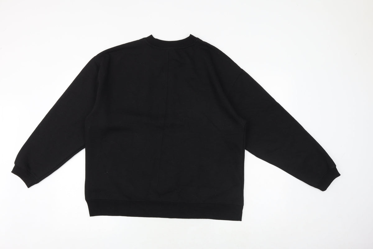 Topshop Womens Black Polyester Pullover Sweatshirt Size S Pullover