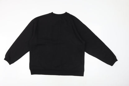 Topshop Womens Black Polyester Pullover Sweatshirt Size S Pullover