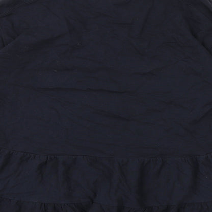 River Island Womens Blue Cotton Jumper Dress Size M Round Neck Pullover