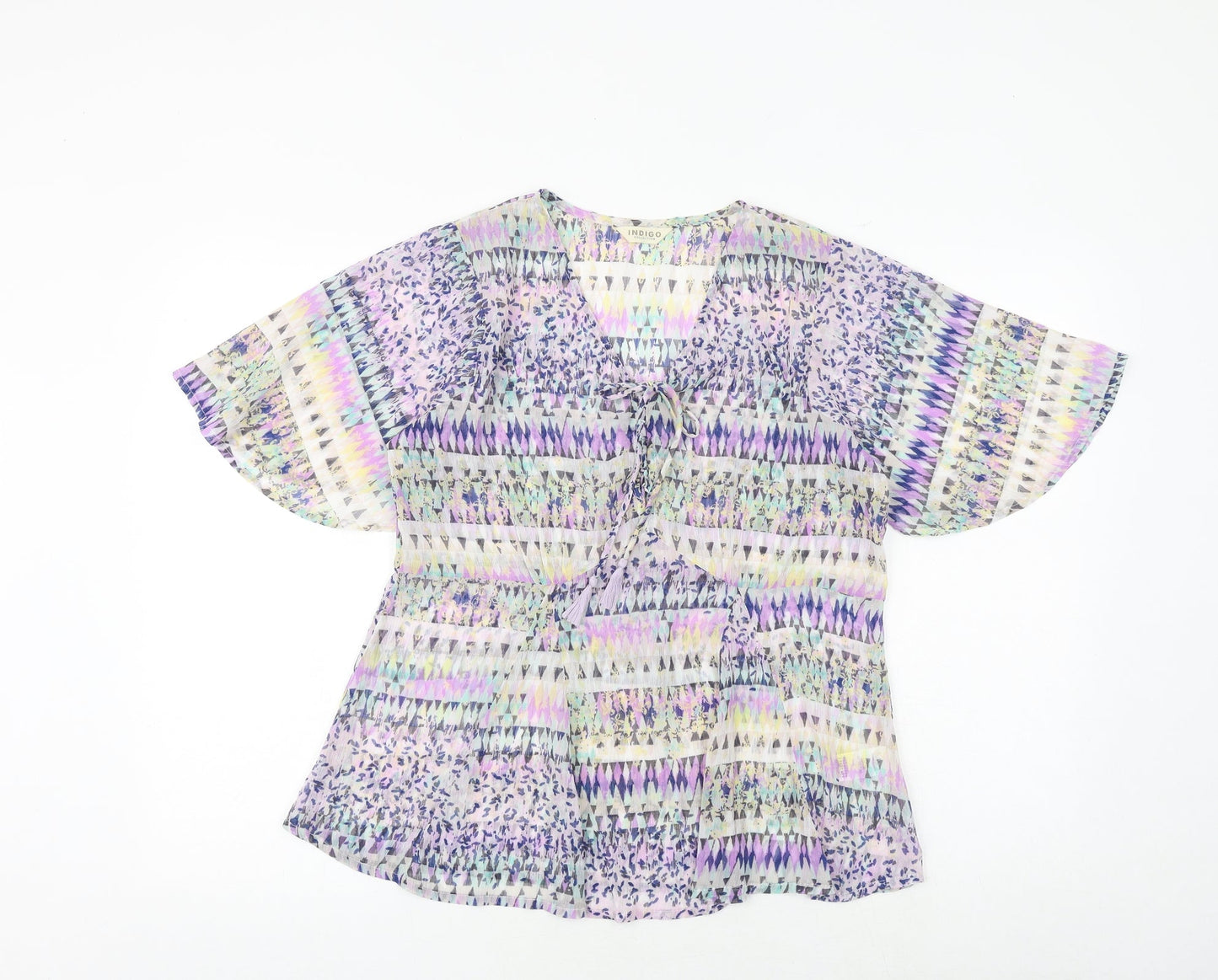 Womens UK Size 10 Marks and Spencer Multicoloured Basic Blouse