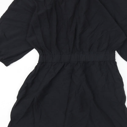 H&M Womens Black Cotton A-Line Size 6 Round Neck Pullover