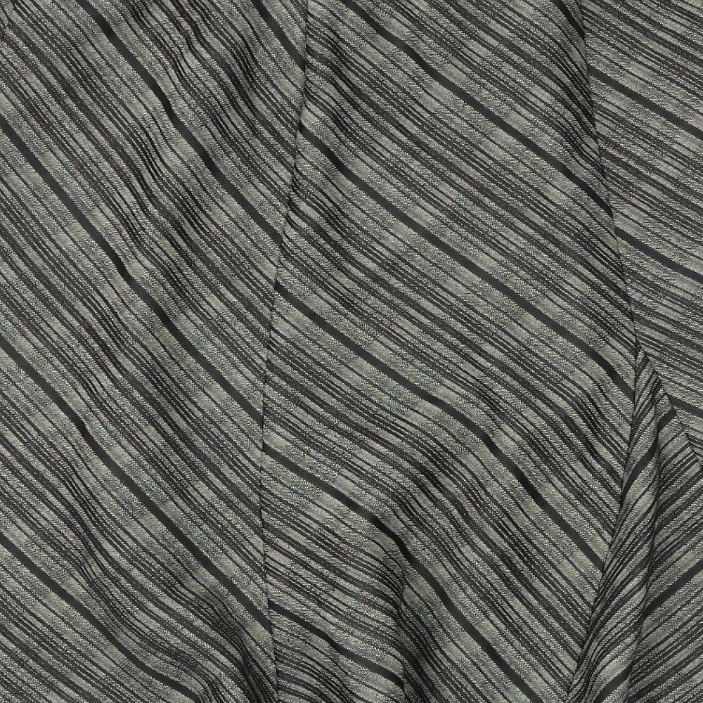 Marks and Spencer Womens Black Striped Polyester Swing Skirt Size 14