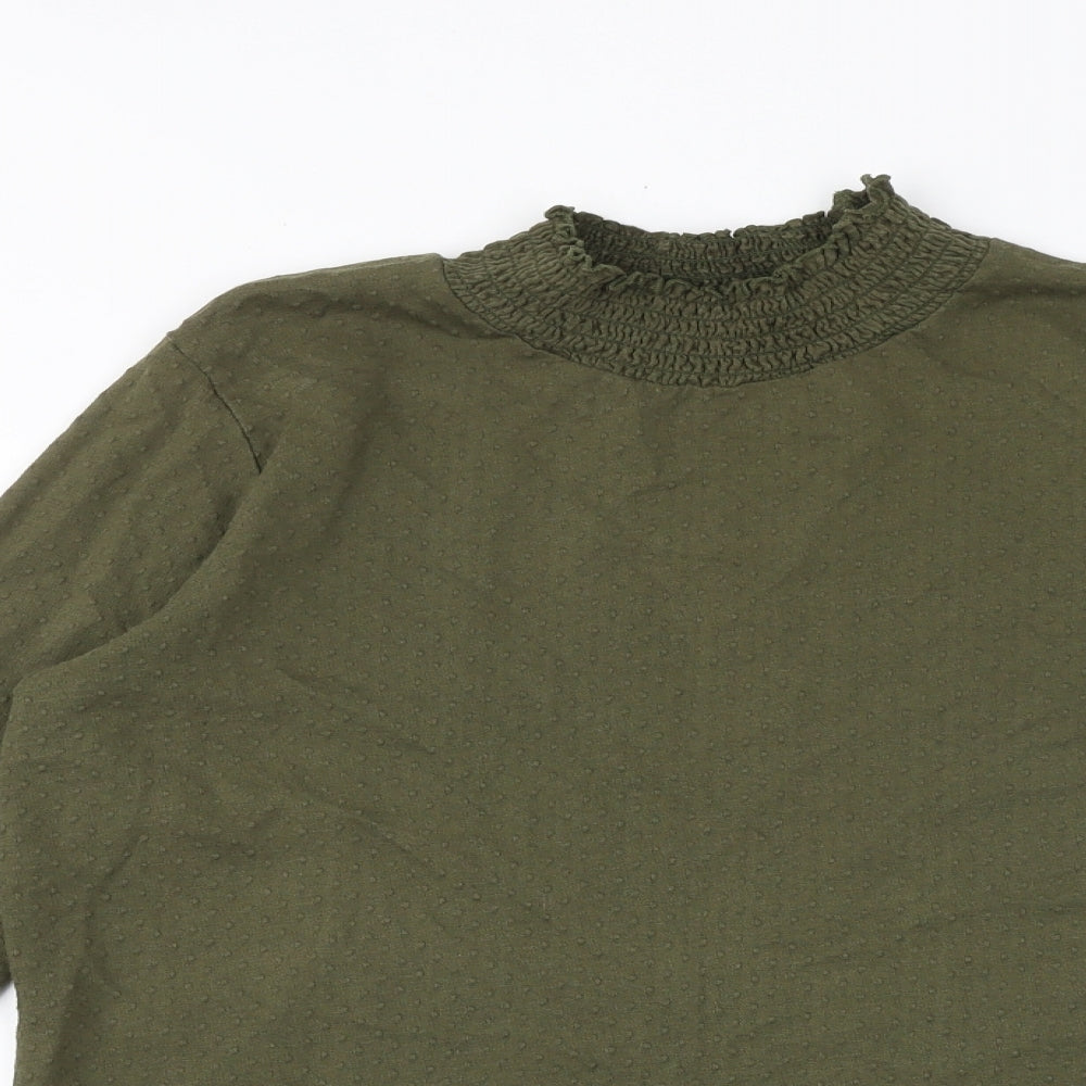 Womens UK Size M Kiabi Green Basic Blouse