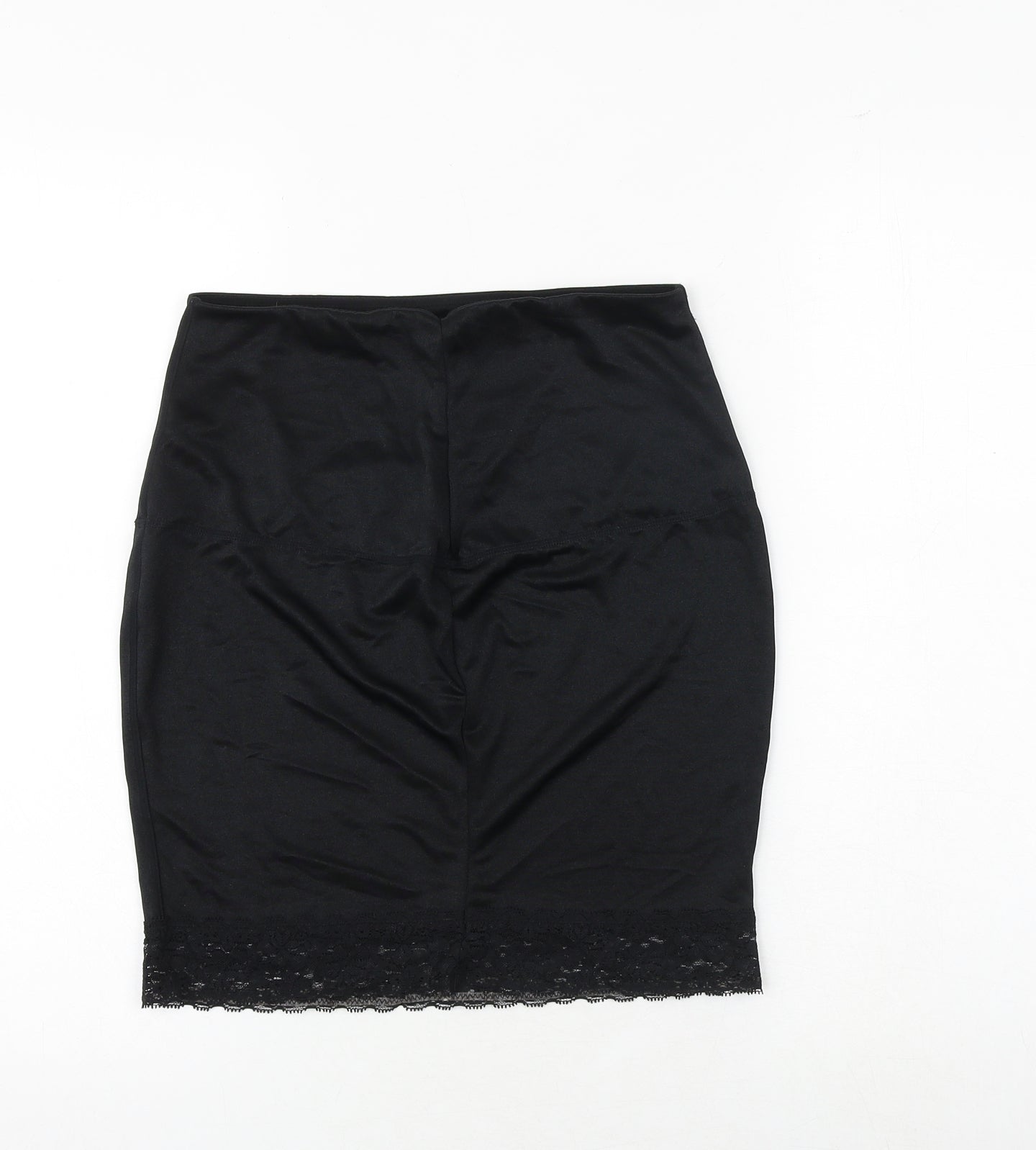 M&Co Womens Black Nylon Pettiskirt Skirt Size 16