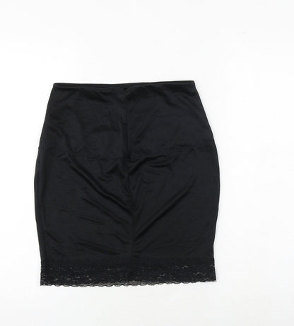 M&Co Womens Black Nylon Pettiskirt Skirt Size 16