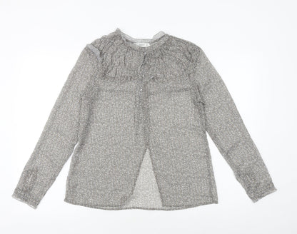 Womens UK Size S Mango Grey Basic Blouse