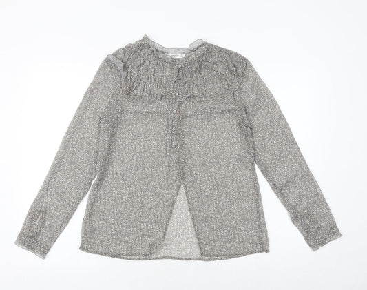 Womens UK Size S Mango Grey Basic Blouse