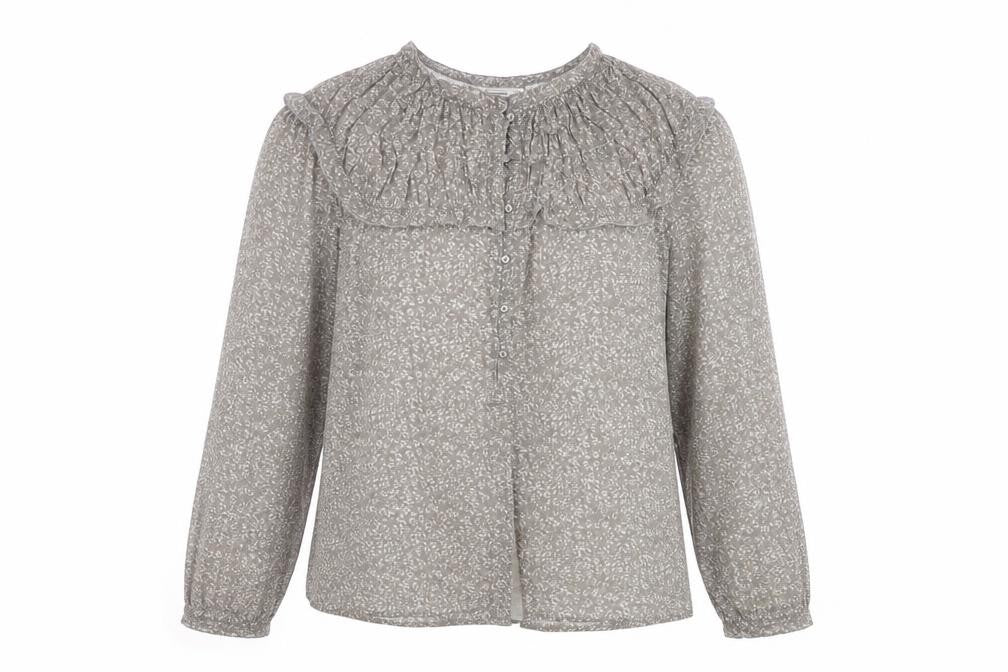 Womens UK Size S Mango Grey Basic Blouse