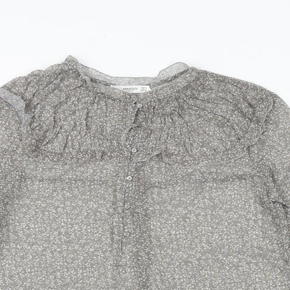 Womens UK Size S Mango Grey Basic Blouse