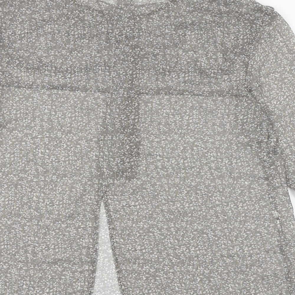 Womens UK Size S Mango Grey Basic Blouse