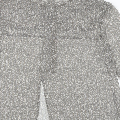 Womens UK Size S Mango Grey Basic Blouse