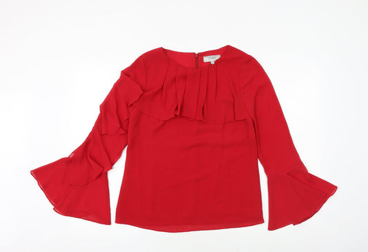 Womens UK Size 8 Coast Red Basic Blouse