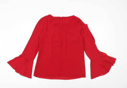 Womens UK Size 8 Coast Red Basic Blouse