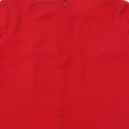 Womens UK Size 8 Coast Red Basic Blouse