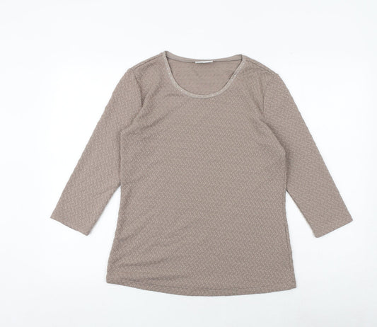 Womens UK Size XS Canada Brown Basic T-Shirt