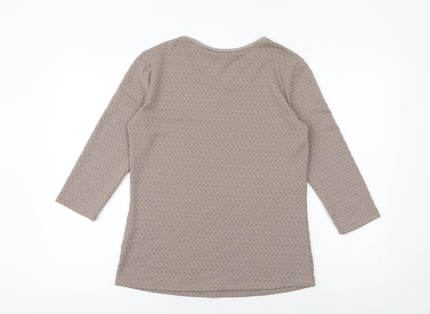 Womens UK Size XS Canada Brown Basic T-Shirt