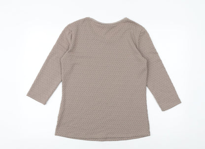 Womens UK Size XS Canada Brown Basic T-Shirt