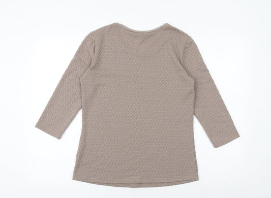 Womens UK Size XS Canada Brown Basic T-Shirt