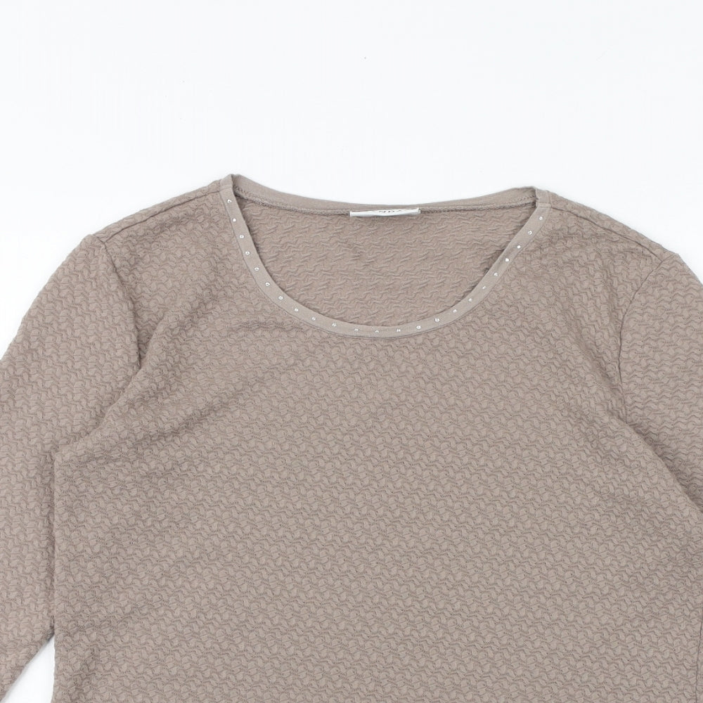 Womens UK Size XS Canada Brown Basic T-Shirt