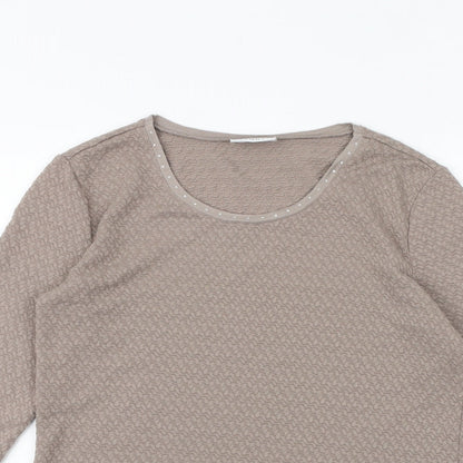 Womens UK Size XS Canada Brown Basic T-Shirt