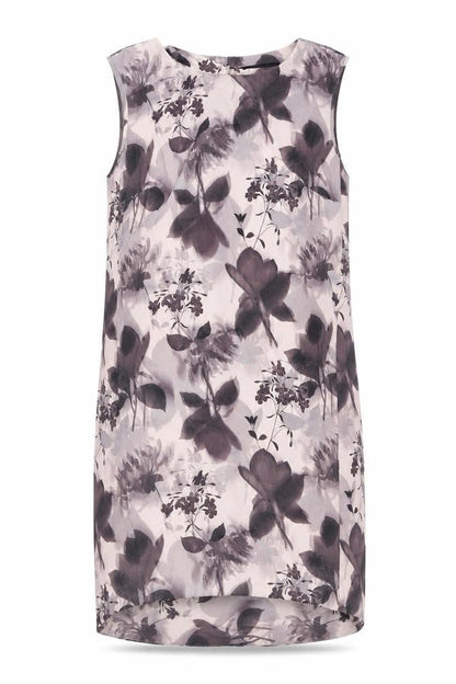 NEXT Womens Pink Geometric Polyester Tank Dress Size 12 Round Neck Zip