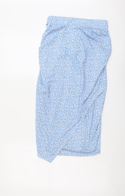 In the Style Womens Blue Floral Polyester A-Line Skirt Size 8