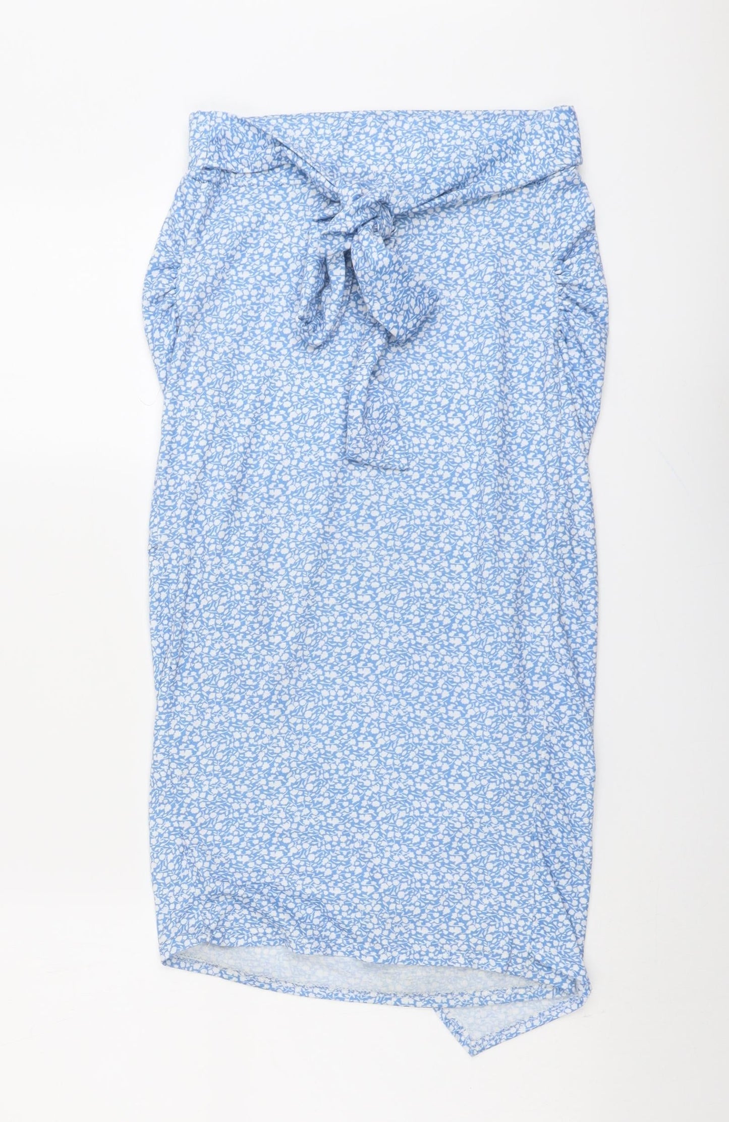 In the Style Womens Blue Floral Polyester A-Line Skirt Size 8