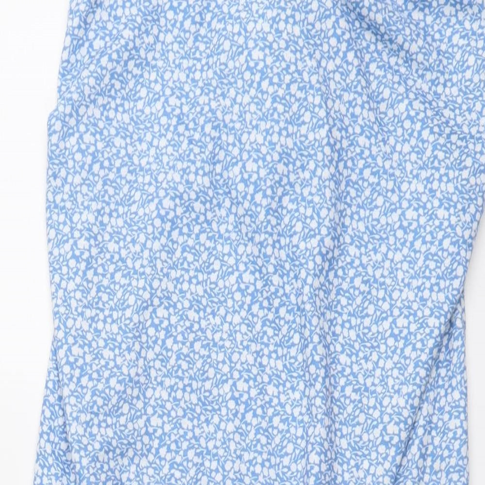 In the Style Womens Blue Floral Polyester A-Line Skirt Size 8