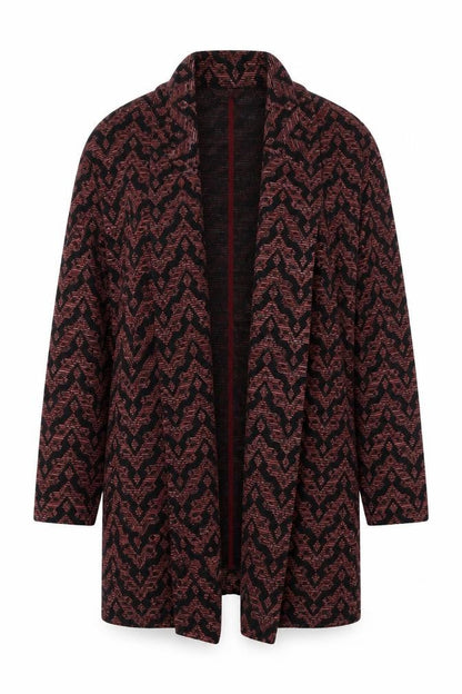 Miss Selfridge Womens Red Geometric Jacket Blazer Size 6 - Longline