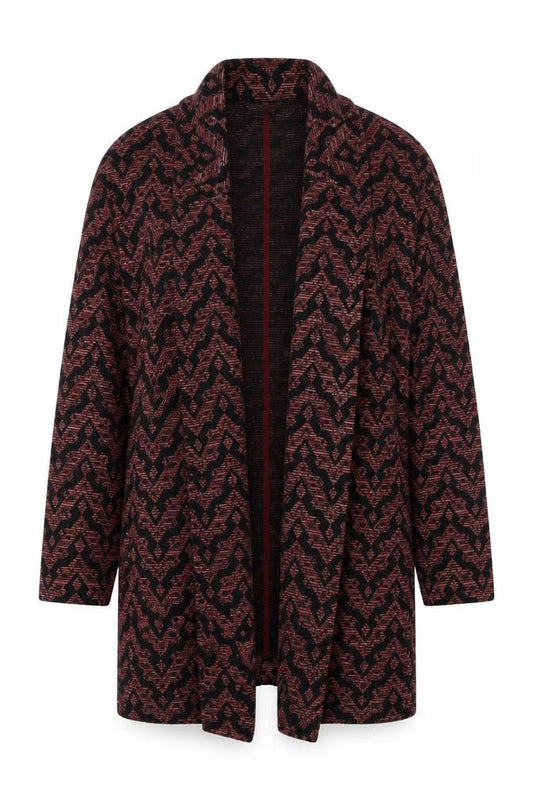 Miss Selfridge Womens Red Geometric Jacket Blazer Size 6 - Longline