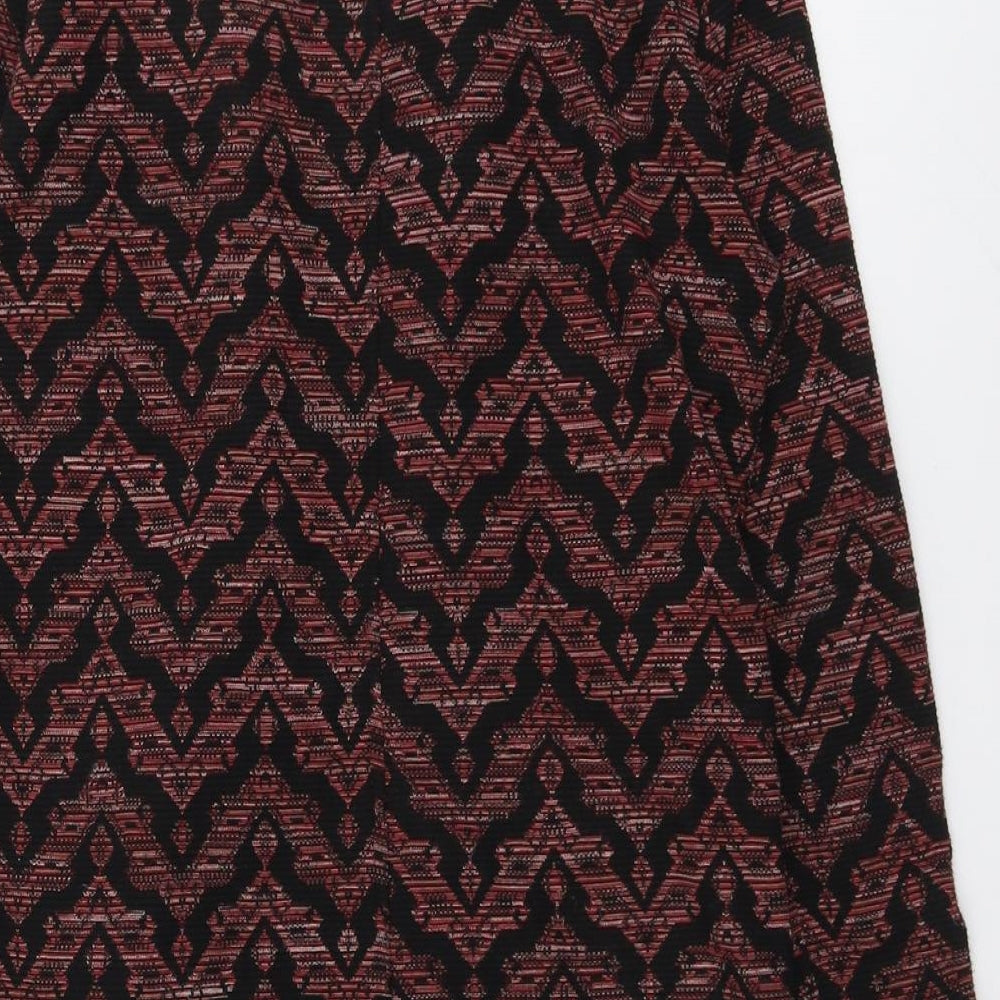 Miss Selfridge Womens Red Geometric Jacket Blazer Size 6 - Longline