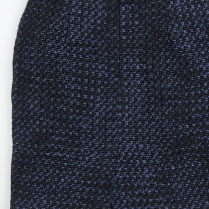 M&Co Womens Blue Geometric Polyester A-Line Skirt Size 8 Zip