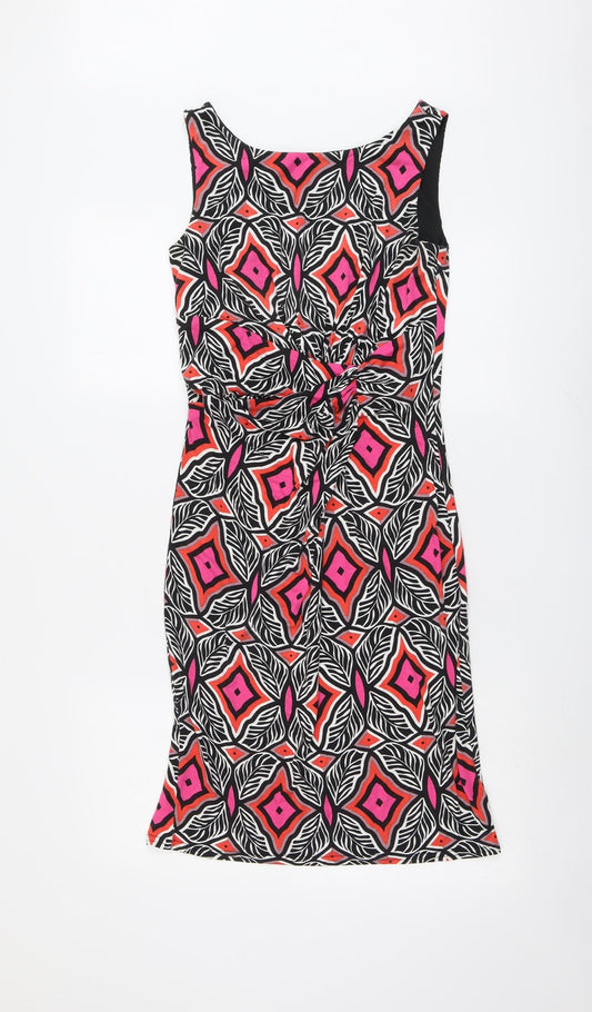 Lakeland Womens Multicoloured Geometric Polyester A-Line Size 10 Round Neck Pullover