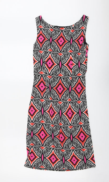 Lakeland Womens Multicoloured Geometric Polyester A-Line Size 10 Round Neck Pullover