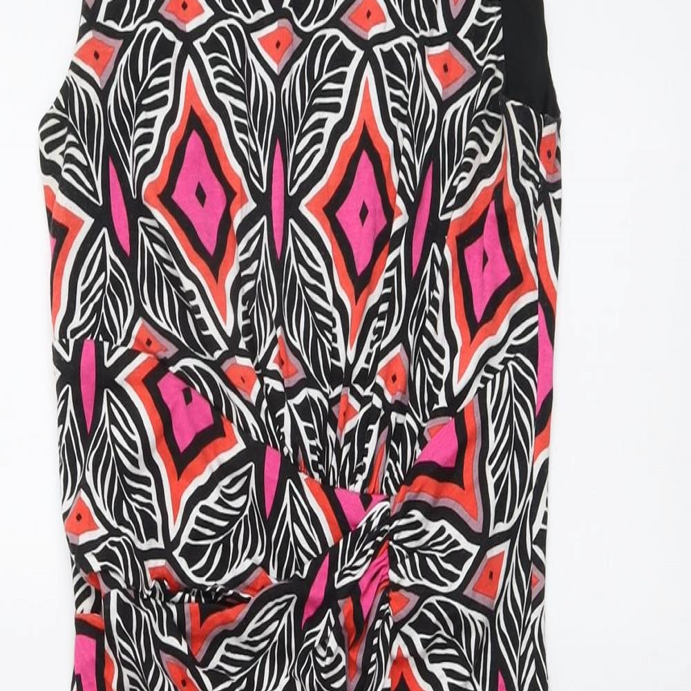 Lakeland Womens Multicoloured Geometric Polyester A-Line Size 10 Round Neck Pullover