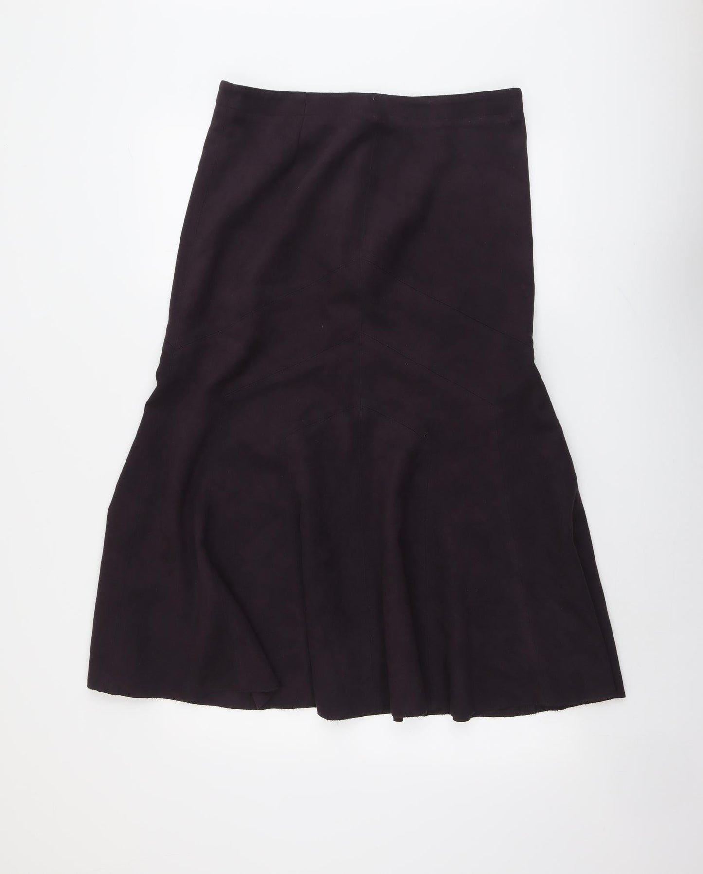 Marks and Spencer Womens Purple Polyester Swing Skirt Size 12 Zip