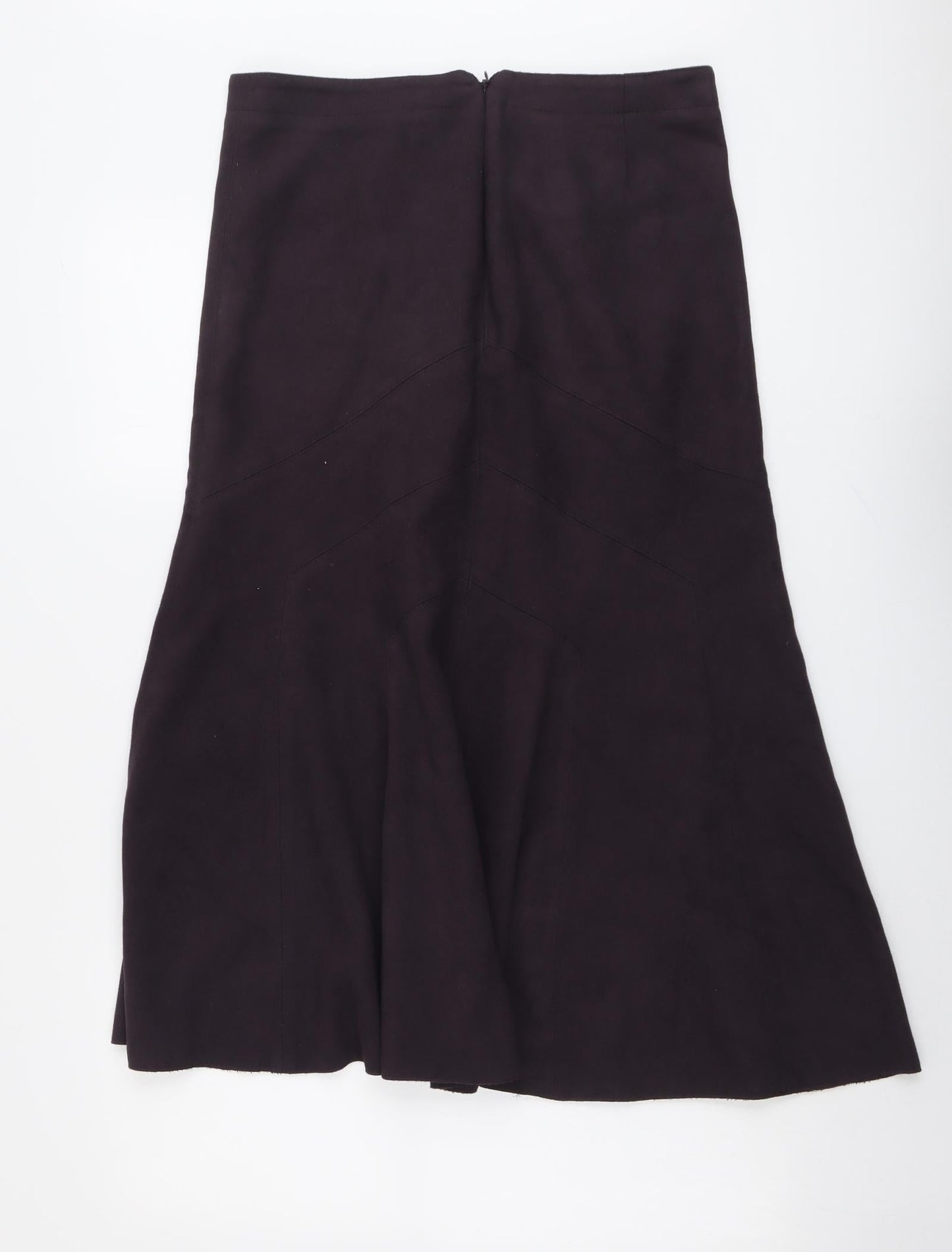 Marks and Spencer Womens Purple Polyester Swing Skirt Size 12 Zip