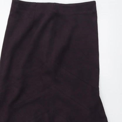 Marks and Spencer Womens Purple Polyester Swing Skirt Size 12 Zip
