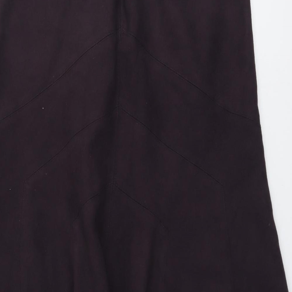 Marks and Spencer Womens Purple Polyester Swing Skirt Size 12 Zip