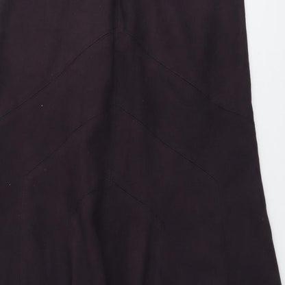 Marks and Spencer Womens Purple Polyester Swing Skirt Size 12 Zip