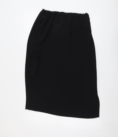 Frank Usher Womens Black Polyester A-Line Skirt Size 10