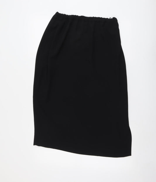 Frank Usher Womens Black Polyester A-Line Skirt Size 10
