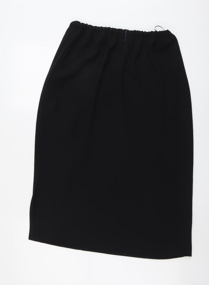 Frank Usher Womens Black Polyester A-Line Skirt Size 10