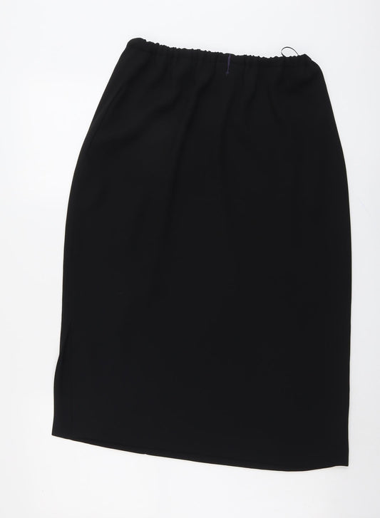 Frank Usher Womens Black Polyester A-Line Skirt Size 10