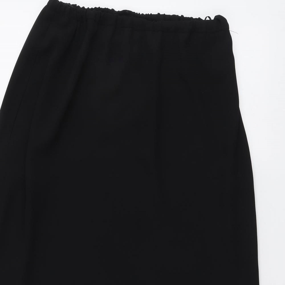 Frank Usher Womens Black Polyester A-Line Skirt Size 10
