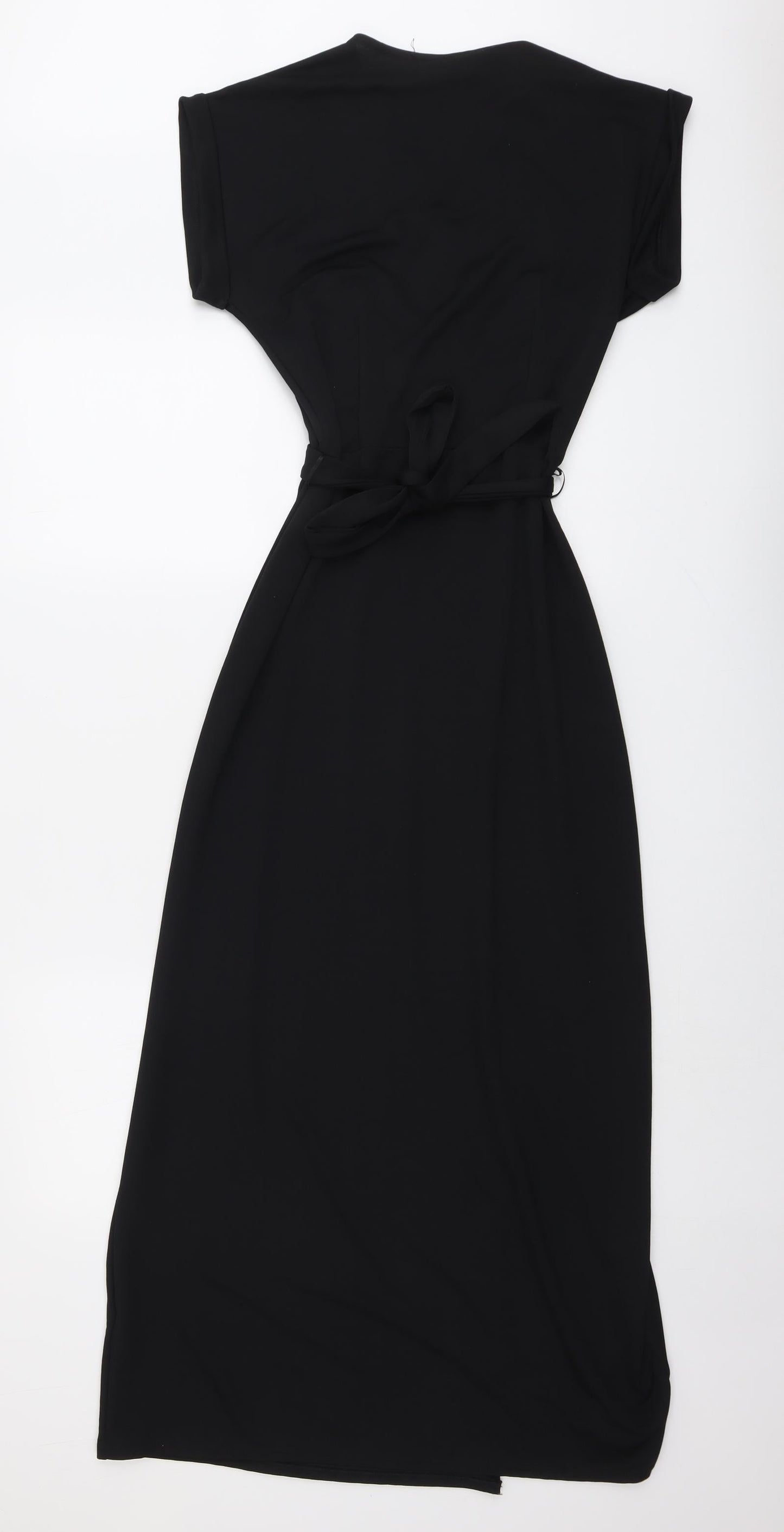 Izabel London Womens Black Polyester Maxi Size 12 Round Neck Pullover