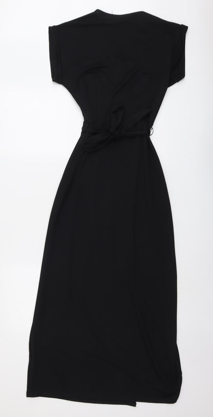 Izabel London Womens Black Polyester Maxi Size 12 Round Neck Pullover