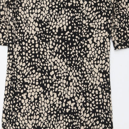 H&M Womens Black Geometric Cotton A-Line Size M Round Neck Pullover