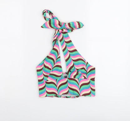 Womens UK Size S Zara Multicoloured Cropped Tank